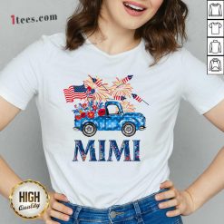Truck Mimi 4th Of July American Flag V-Neck