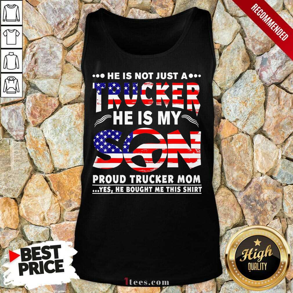 Trucker He Is My Son American Flag Tank Top