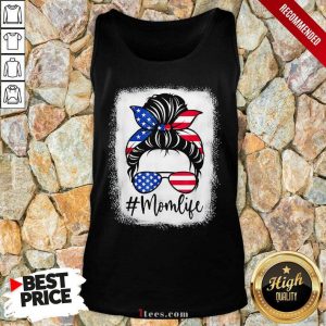 American Flag Mom Life Bleached Mothers 4th Of July Tank Top