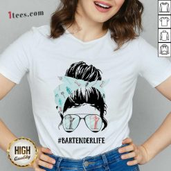 Bartender Life Girl Messy Busy V-neck
