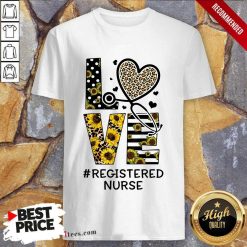 Registered Nurse Love Nurse Life Sunflower Leopard Shirt