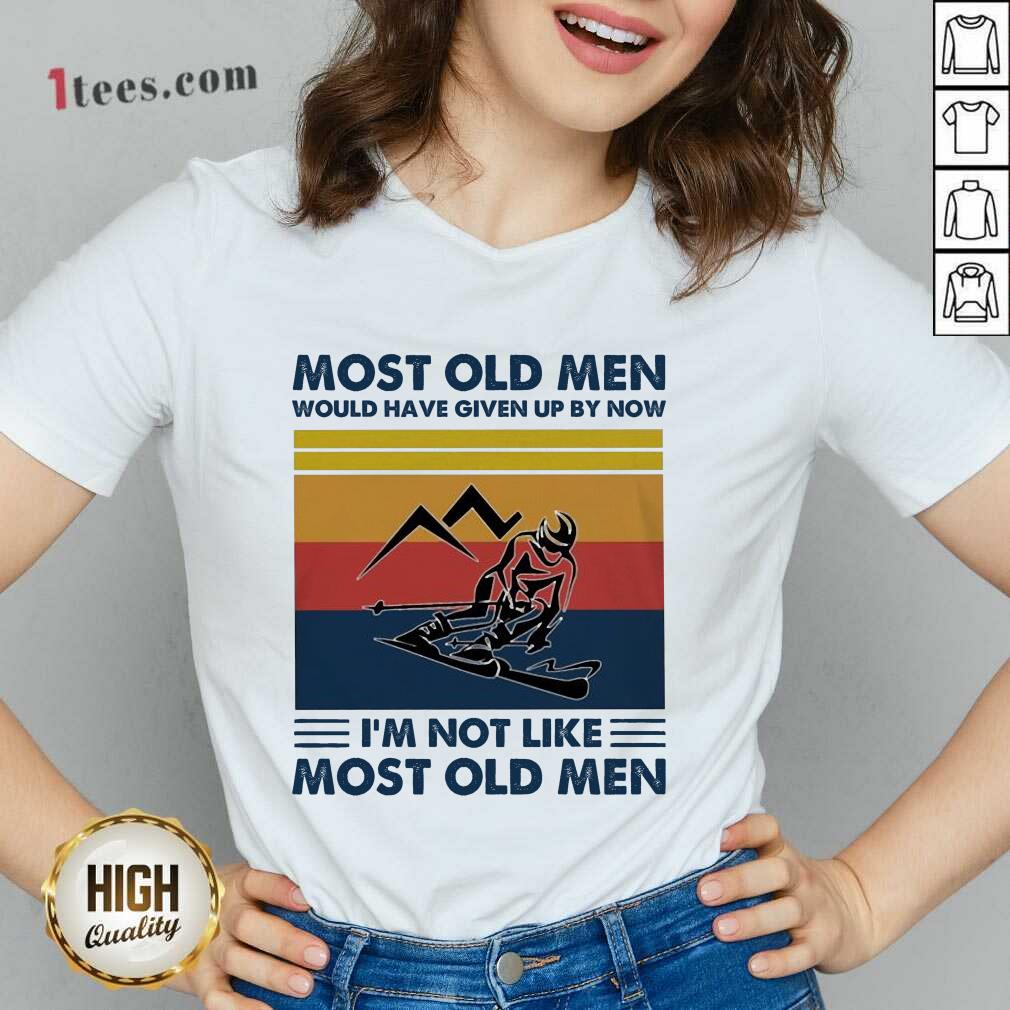 Skiing Most Old Men Would Have Given Up By Now I Am Not Like Most Old Men Vintage V-neck