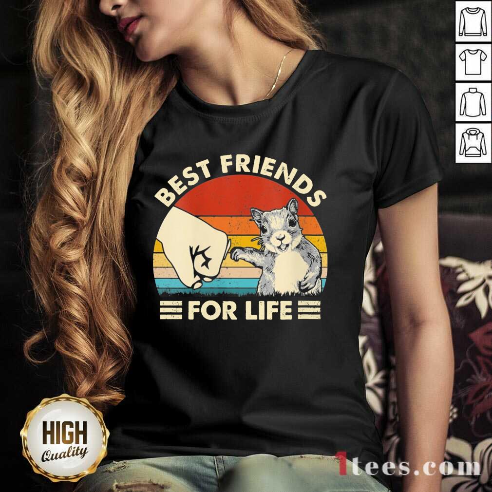 Squirrel Best Friend For Life Vintage V-neck