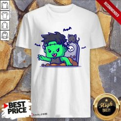 Cute Zombie Frankenstein From The Grave Cartoon Shirt
