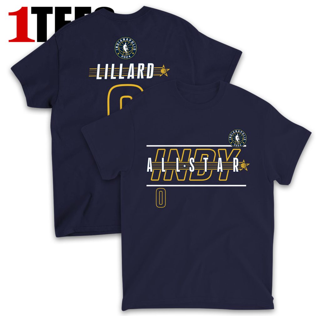 Damian Lillard Navy 2024 NBA All-Star Game Rebound Battle Name & Number T-Shirt 
