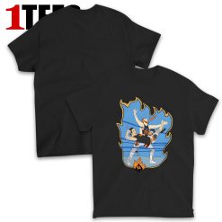 Wrestling Sports Flaming Aces Cartoon T-Shirt