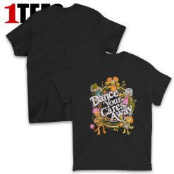 Fraggle Rock Dance Your Cares Away Swirl Black Tee Shirts