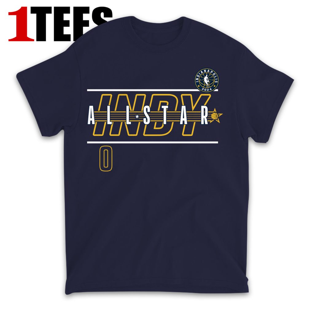 Jayson Tatum Navy 2024 NBA All-Star Game Rebound Battle Name & Number T-Shirt -Front 
