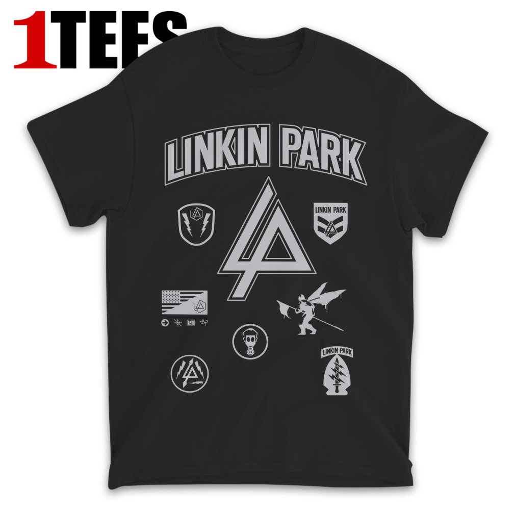 Linkin Park Patches Black Tee T-Shirt - Front