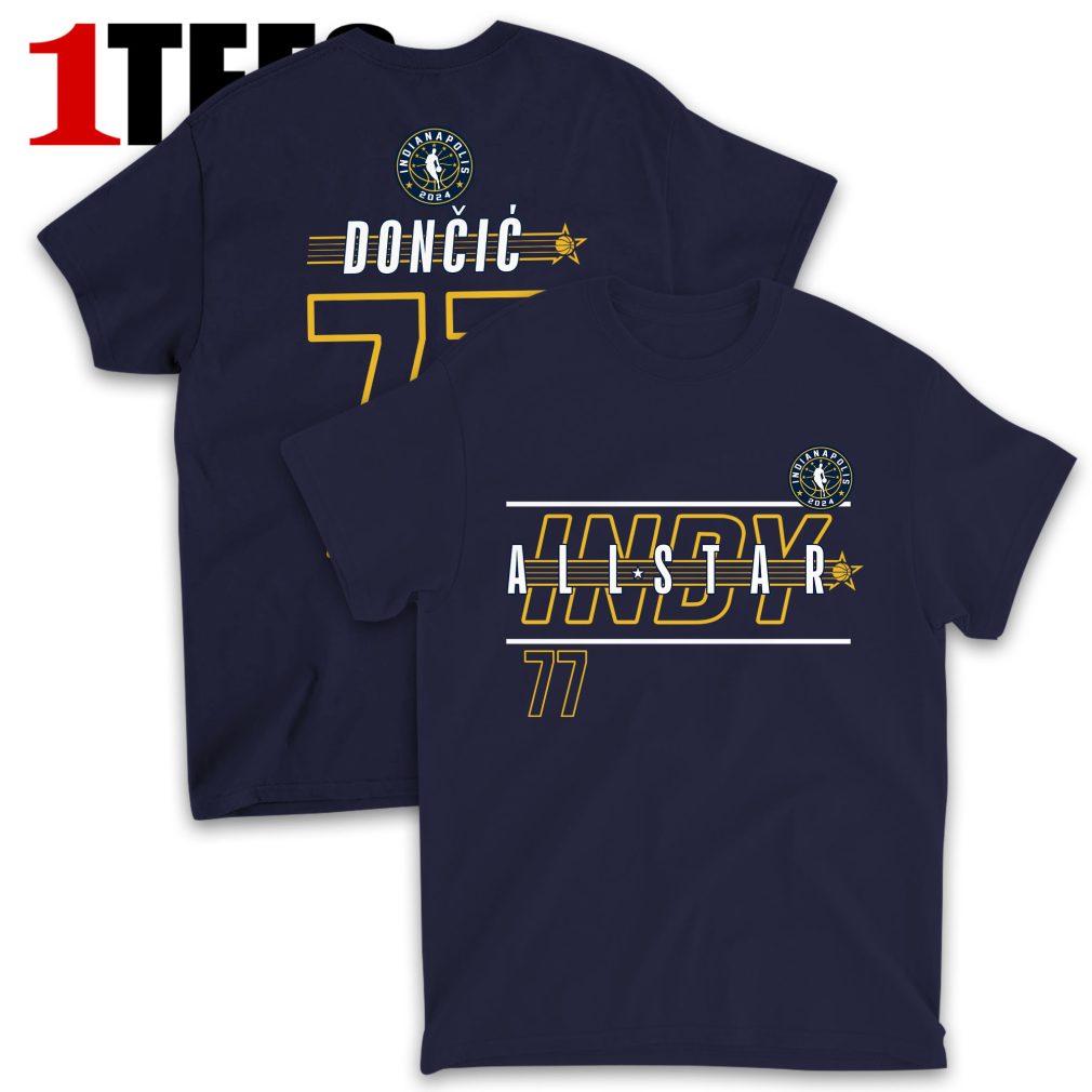 Luka Dončić Navy 2024 NBA All-Star Game Rebound Battle Name & Number T-Shirt 