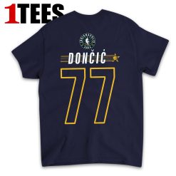 Luka Dončić Navy 2024 NBA All-Star Game Rebound Battle Name & Number T-Shirt -Back