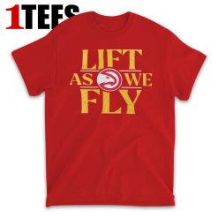 Red Atlanta Hawks Lift As We Fly Full Court Press T-Shirt - Front