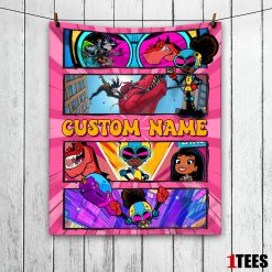 Prehistoric Adventure Girl Warrior Blanket - Customize Blanket