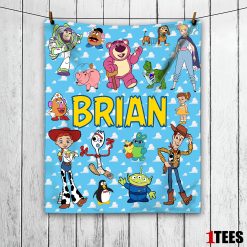 Disney Cartoon Toy Story Velveteen Blanket - Customize Blanket
