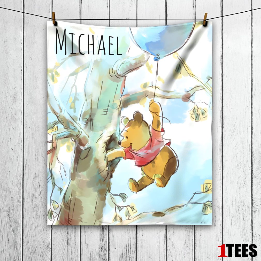 Winnie the Pooh Personalized Minky Blanket Classic Pooh Bear Nursery Decor Baby Boy Gift Baby Shower Gift - Customize Blanket