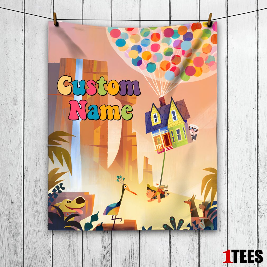 Disney Pixar Up with our Balloons and Sky with House Movie Blanket - Customize Blanket