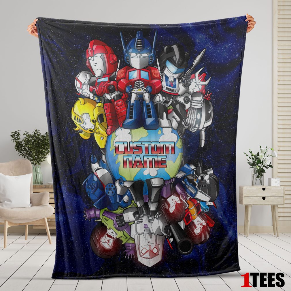Transformers Team Chibi Cute Fleece Blanket - Customize Blanket