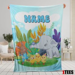 Cute Elephant Safari Animal for Boys Customized Blanket