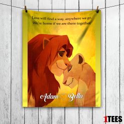 Lion King Simba and Nala Flannel Fleece Customized Blanket