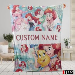 The Little Mermaid Blanket Ariel Princess Fleece Family Princess Customized Blanket