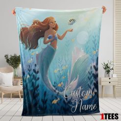 Disney The Little Mermaid Ariel Princess Fleece Family Princess Customized Blanket