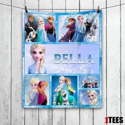 Disney Cartoon Family Frozen Elsa Queen Cute Blanket Fleece Customized Blanket