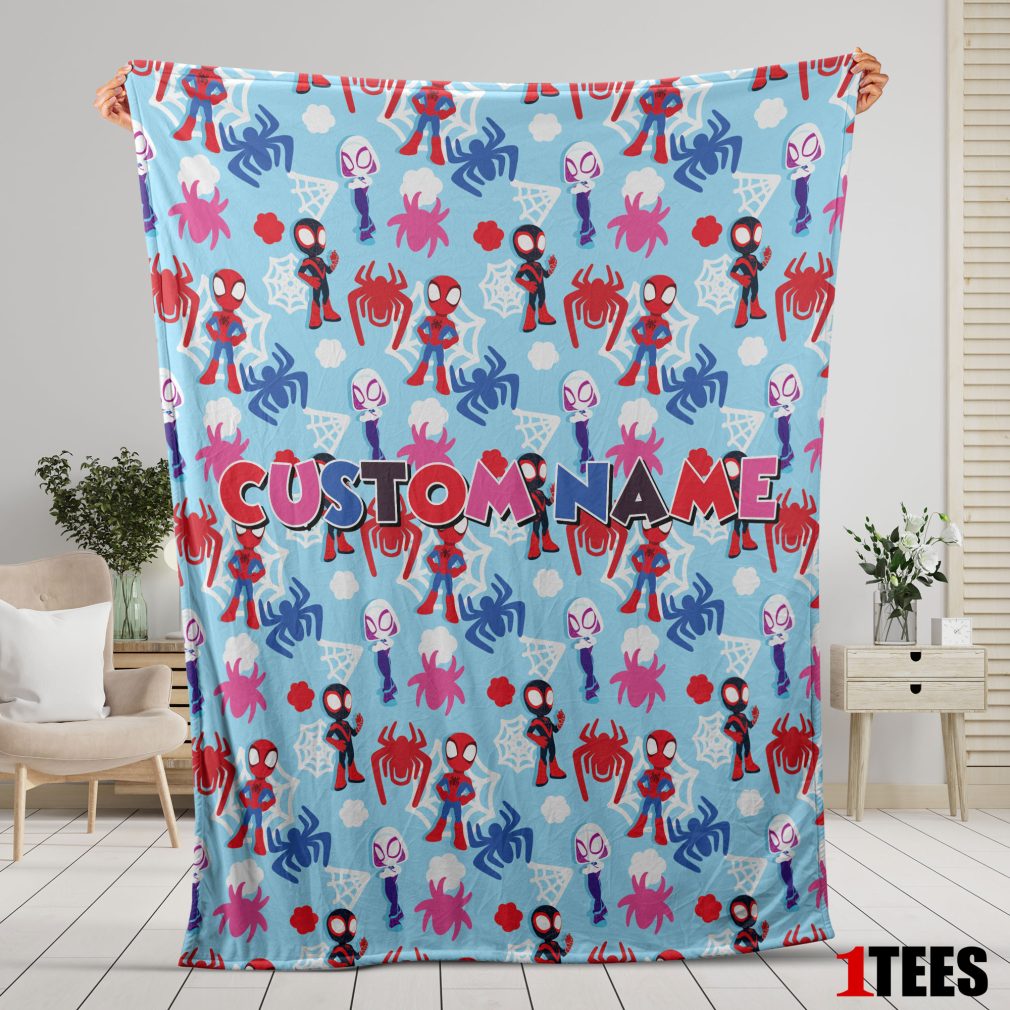 Marvel Superhero Spidey and His Amazing Friends Birthday Cute Blanket Fleece Customized Blanket