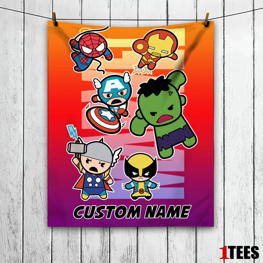 Marvel SuperHero Avengers Skull Friends Birthday Cute Blanket Fleece Customized Blanket