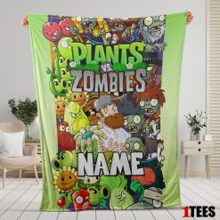 Game Plants vs Zombies All Character Blanket Fleece Customized Blanket