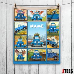 Cartoon Little Blue Truck Cute Blanket Fleece Customized Blanket