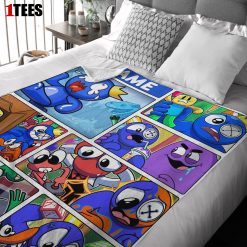 Cartoon Rainbow Friends Roblox Blanket Fleece Customized Blanket
