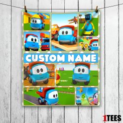 Cartoon Leo The Truck With Friends Blanket Fleece Throw Customized Blanket
