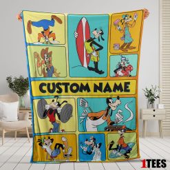 Disney Cartoon Goofy With Friends Blanket Fleece Customized Blanket
