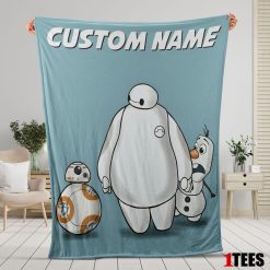 Disney Cartoon Big Hero 6 Baymax With Friends Blanket Fleece Customized Blanket