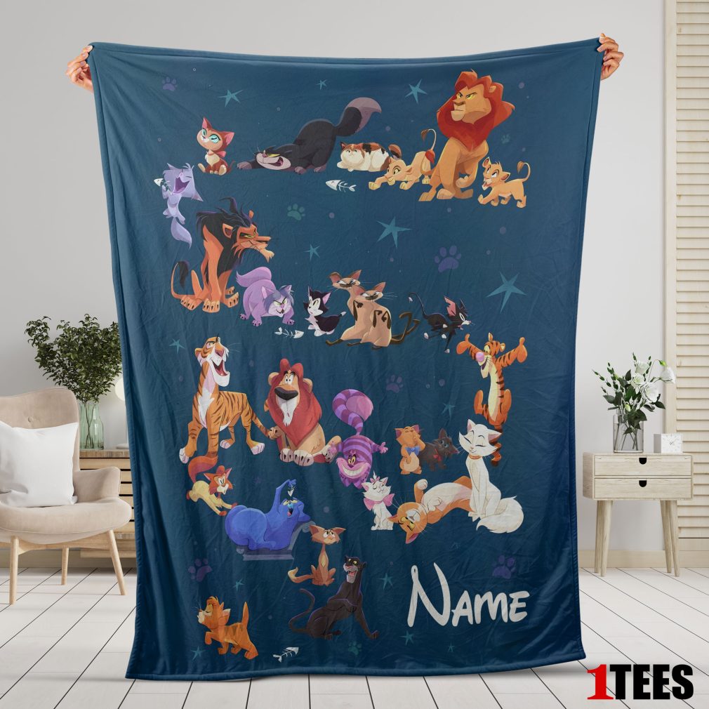 Disney Cartoon All Cats Character Blanket Fleece Customized Blanket