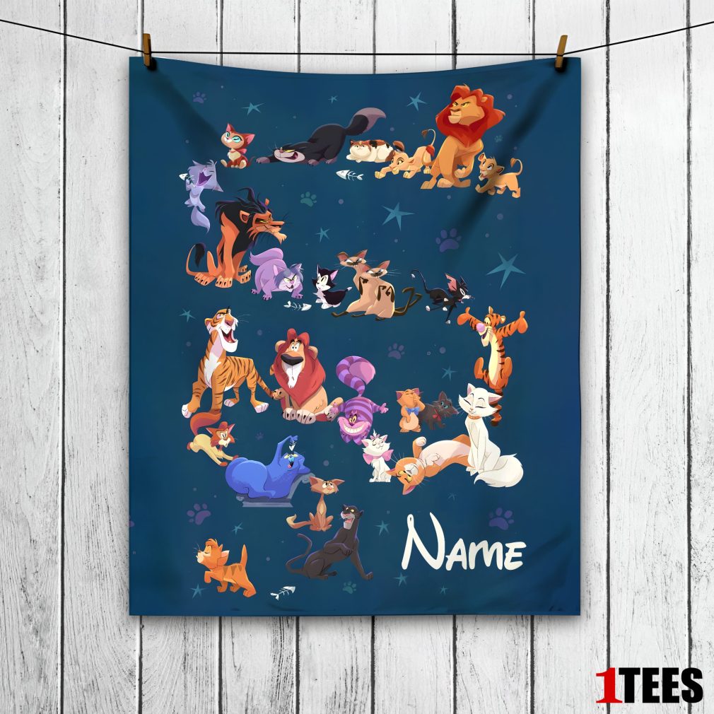 Disney Cartoon All Cats Character Blanket Fleece Customized Blanket