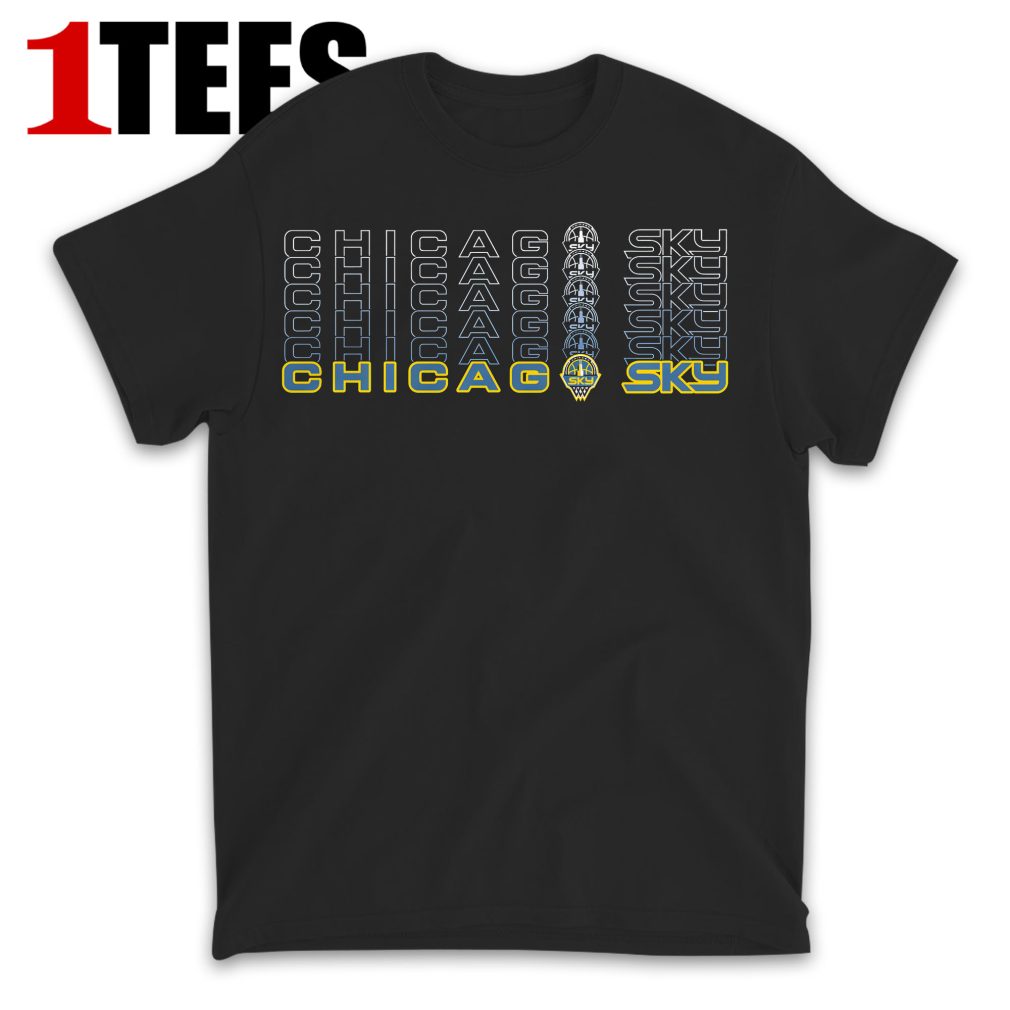Chicago Sky Repeat Word T-Shirt - Front