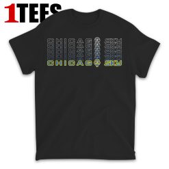 Chicago Sky Repeat Word T-Shirt - Front