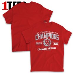 Crimson Oklahoma Sooners 2024 Big 12 Basketball Regular Season Champions T-Shirt