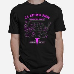 National Parks Map American Hiking Camping Shirt