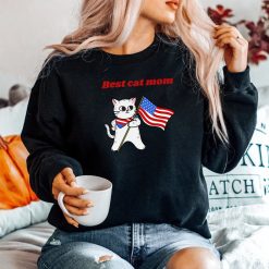 American Flag Best Cat Mom Shirt
