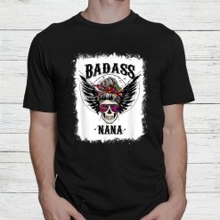 Badass Nana Bleached Leopard Skull Mom Grandma Shirt