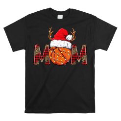 Basketball Mom Basketball Mama Leopard Christmas Plaid Santa Shirt