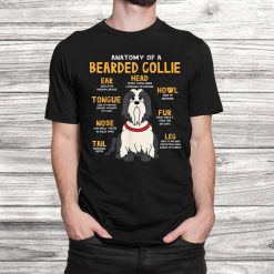Bearded Collie Anatomy Funny Dog Mom Dad Cute Shirt