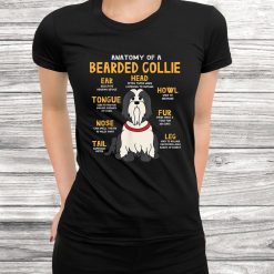 Bearded Collie Anatomy Funny Dog Mom Dad Cute Shirt