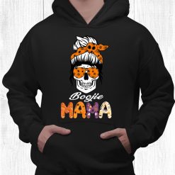 Boojie Mama Halloween Monster Messy Bun Skull Mom Shirt