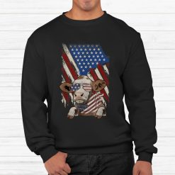 Cow Dad Mom Vintage American Flag Shirt