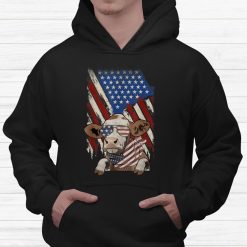 Cow Dad Mom Vintage American Flag Shirt