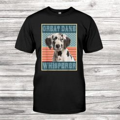Flag Usa Vintage Retro Great Dane Whisperer Lovers Gifts Mom Shirt