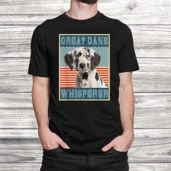 Flag Usa Vintage Retro Great Dane Whisperer Lovers Gifts Mom Shirt